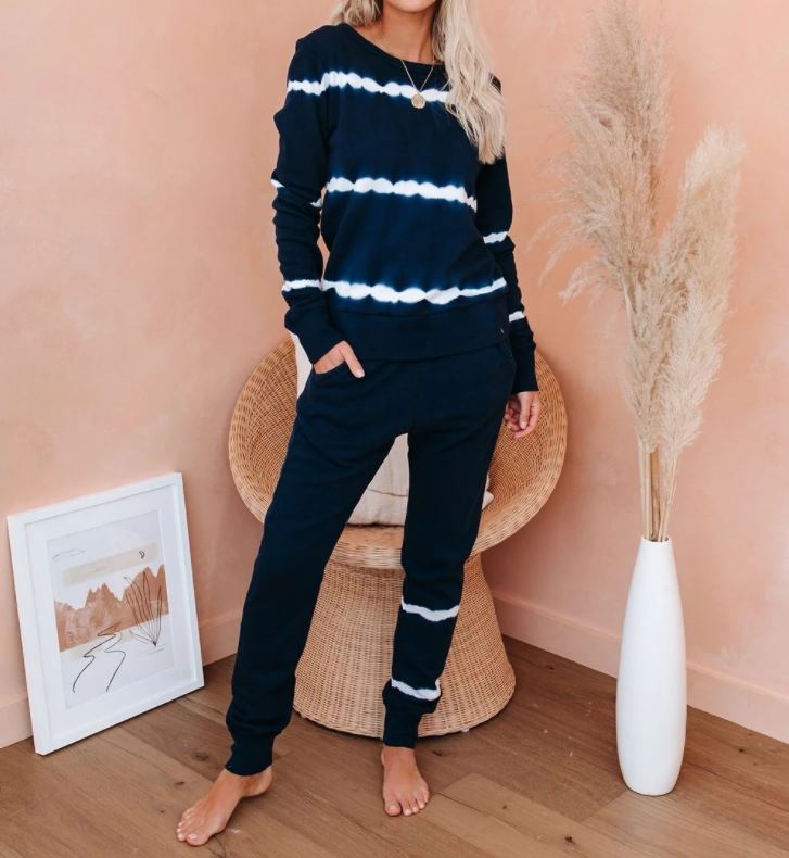 Beautiful Navy Blue Tie-Dye Pajama Set