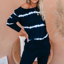 Load image into Gallery viewer, Beautiful Navy Blue Tie-Dye Pajama Set

