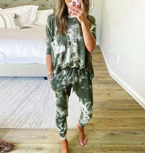 Load image into Gallery viewer, Beautiful Green Tie-Dye Pajama Set
