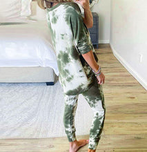 Load image into Gallery viewer, Beautiful Green Tie-Dye Pajama Set
