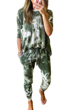 Load image into Gallery viewer, Beautiful Green Tie-Dye Pajama Set
