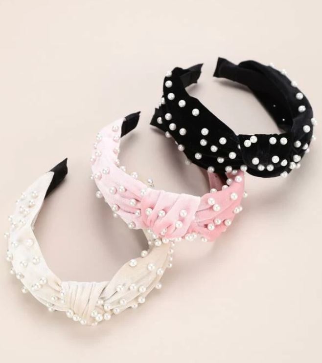 Great 3pcs Faux Pearl Hairbands Set