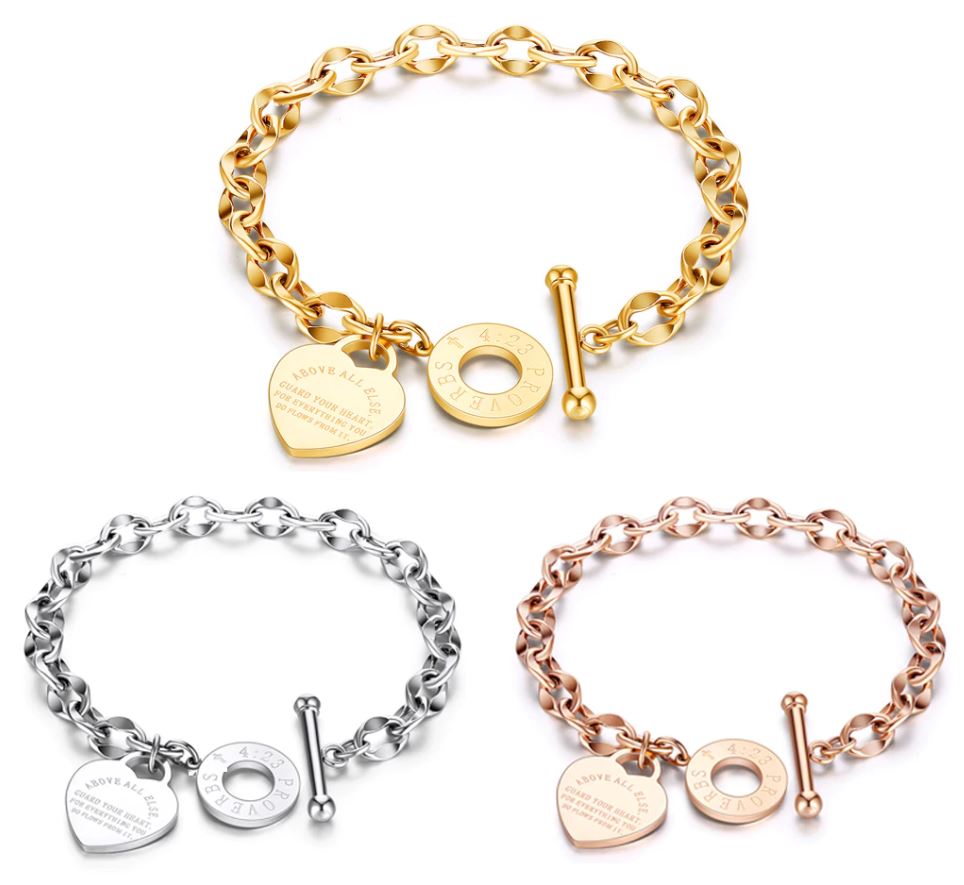 Stylish Stainless Steel Charm Bracelets