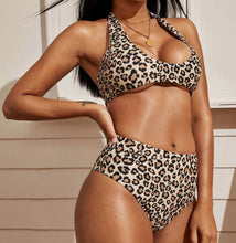 Load image into Gallery viewer, Super Cute Flattering Halter leopard Bikini
