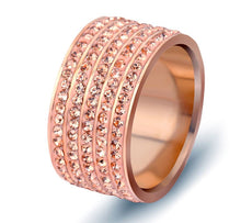 Load image into Gallery viewer, Exquisite 5 Rows Stainless Steel Rose Gold Or Silver Color Fashion Ring
