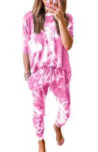 Beautiful Pink Tie-Dye Pajama Set
