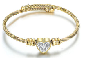 Charming Stainless Steel Heart Bracelet