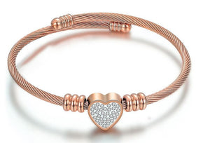 Charming Stainless Steel Heart Bracelet