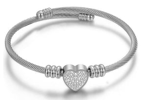 Charming Stainless Steel Heart Bracelet